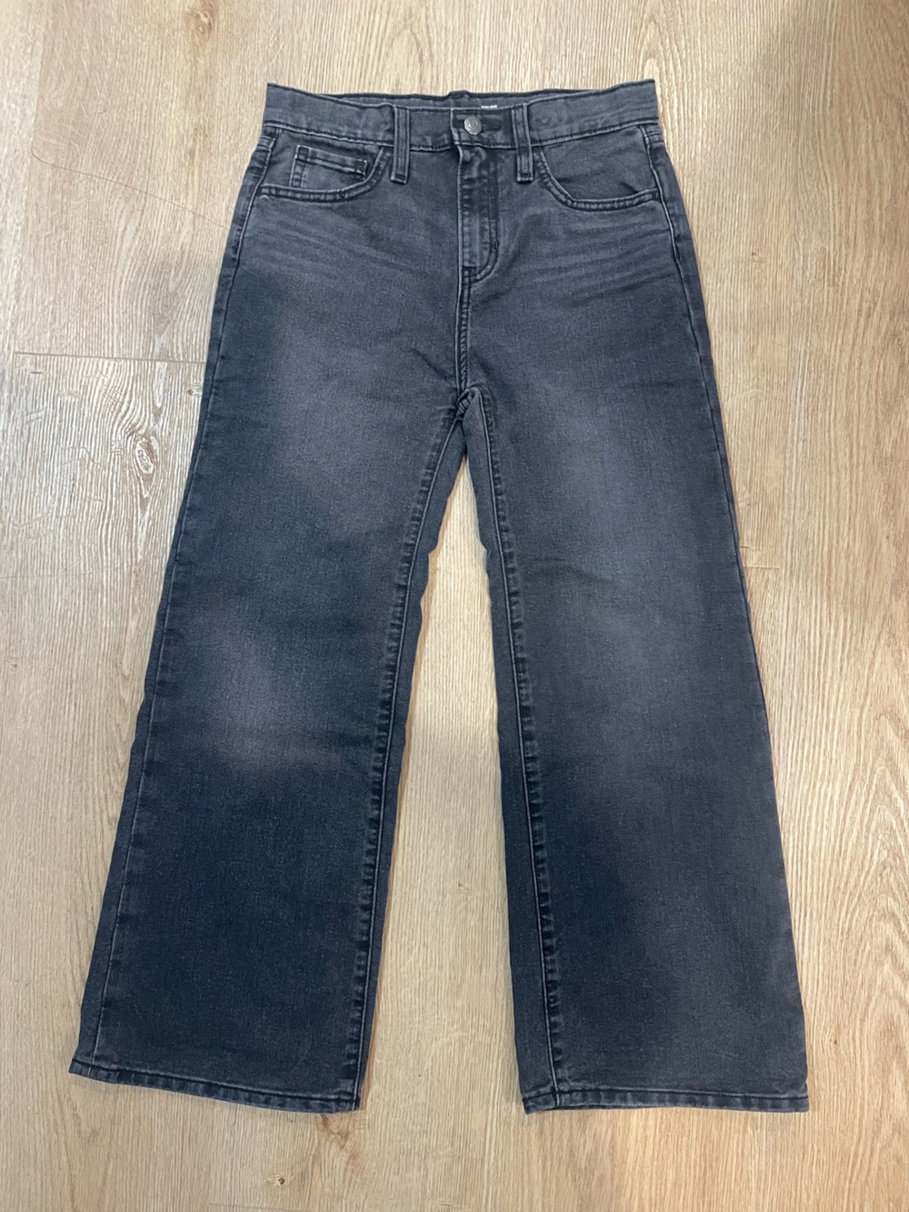 Girls Wide Leg Jeans Size 12 Faded Black